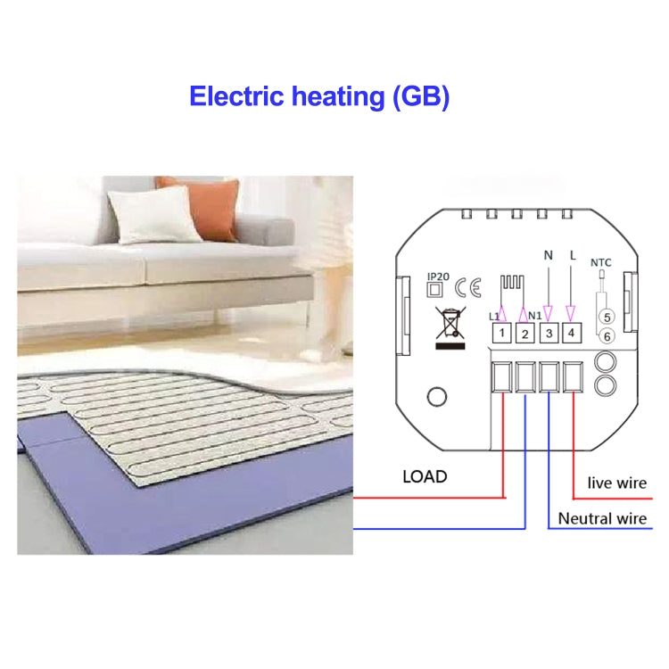 BHT-2002GBLM 220V Smart Home Heating Thermostat Electric Heating WiFi Thermostat with External Sensor Wire(Black) - Consumer Electronics by buy2fix | Online Shopping UK | buy2fix