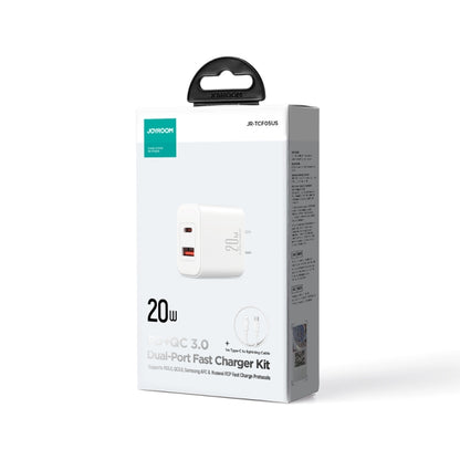 J0YROOM TCF05 20W USB+USB-C/Type-C Dual Interface Fast Charger Set, Specification:US Plug(White) - USB Charger by JOYROOM | Online Shopping UK | buy2fix