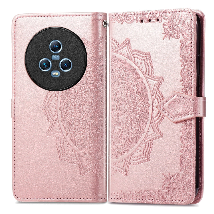 For Honor Magic5 Mandala Flower Embossed Leather Phone Case(Rose Gold) - Honor Cases by buy2fix | Online Shopping UK | buy2fix
