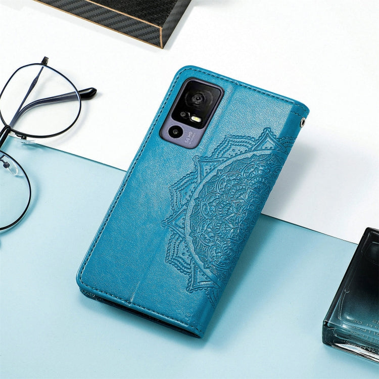 For TCL 40R Mandala Flower Embossed Leather Phone Case(Blue) - More Brand by buy2fix | Online Shopping UK | buy2fix
