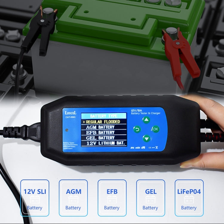 CAT-280 2 in 1 Car Battery Charger & Color Screen Battery Tester - In Car by buy2fix | Online Shopping UK | buy2fix