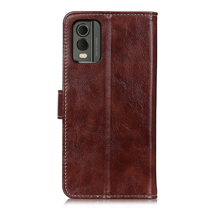 For Nokia C32 4G Retro Crazy Horse Texture Leather Phone Case(Brown) - Nokia Cases by buy2fix | Online Shopping UK | buy2fix