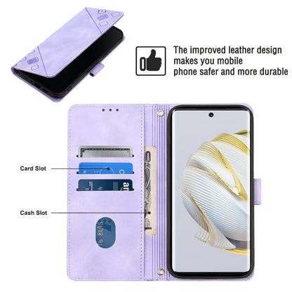 For Huawei nova 10 Skin-feel Embossed Leather Phone Case(Light Purple) - Huawei Cases by buy2fix | Online Shopping UK | buy2fix