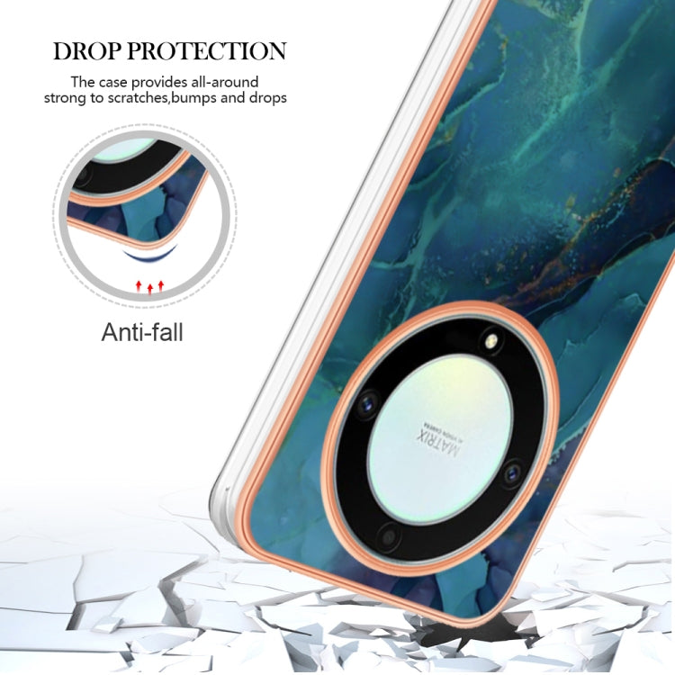For Honor X9a / Magic5 Lite Electroplating Marble Dual-side IMD Phone Case(Green 017) - Honor Cases by buy2fix | Online Shopping UK | buy2fix