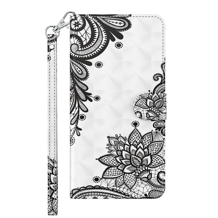 For Xiaomi Redmi Note 12 4G Global 3D Painting Pattern Flip Leather Phone Case(Diagonal Black Flower) - Note 12 Cases by buy2fix | Online Shopping UK | buy2fix