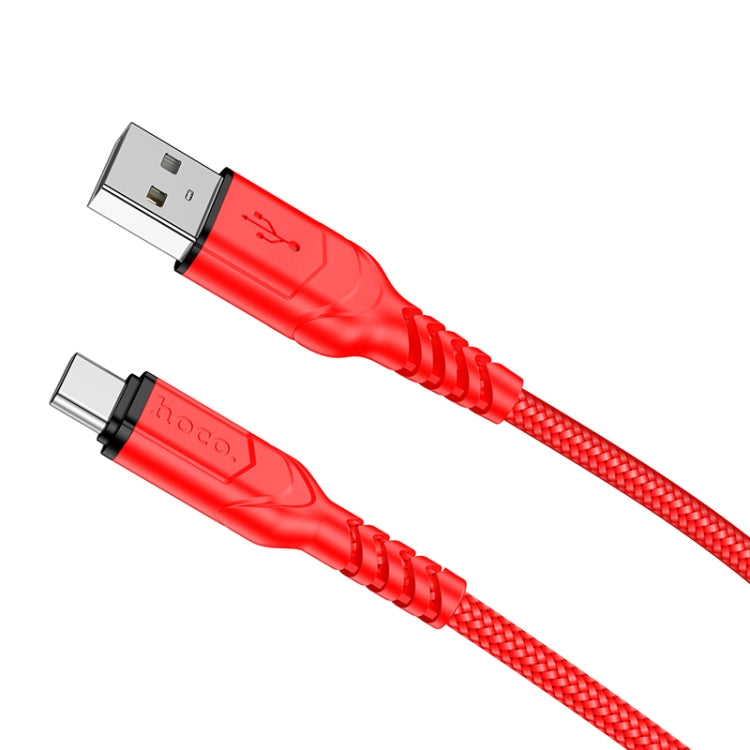 hoco X59 Victory 3A USB to USB-C / Type-C Charging Data Dable, Length:2m(Red) - USB-C & Type-C Cable by hoco | Online Shopping UK | buy2fix