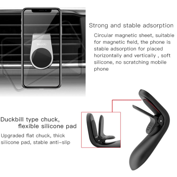 Yesido C64 Car Air Vent Strong Magnetic Phone Holder(Black) - Universal Car Holders by Yesido | Online Shopping UK | buy2fix