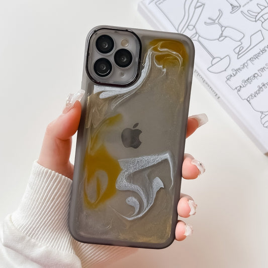 For iPhone 11 Pro Oil Painting Electroplating TPU Phone Case(Grey) - iPhone 11 Pro Cases by buy2fix | Online Shopping UK | buy2fix