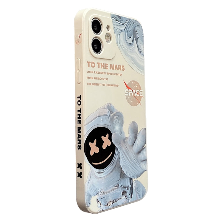 For iPhone XS Max Martian Astronaut Pattern Shockproof Phone Case(White) - More iPhone Cases by buy2fix | Online Shopping UK | buy2fix