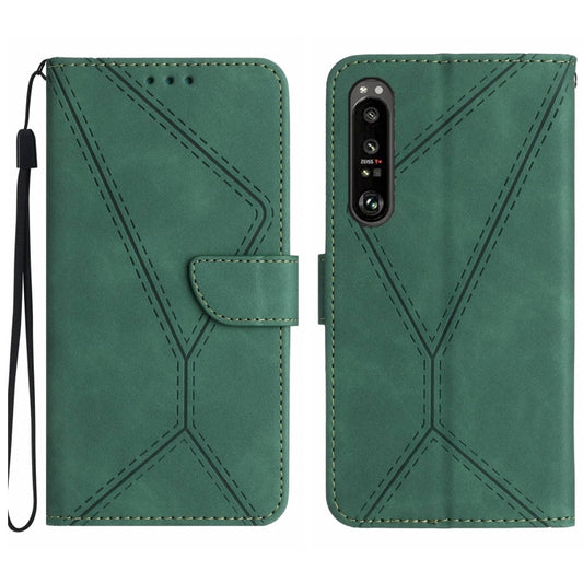 For Sony Xperia 1 III Stitching Embossed Leather Phone Case(Green) - Sony Cases by buy2fix | Online Shopping UK | buy2fix
