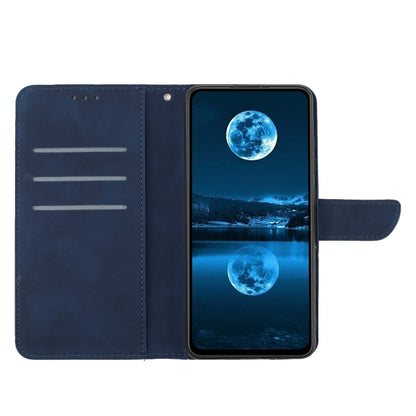 For Xiaomi Redmi Note 12 4G Stitching Embossed Leather Phone Case(Blue) - Note 12 Cases by buy2fix | Online Shopping UK | buy2fix