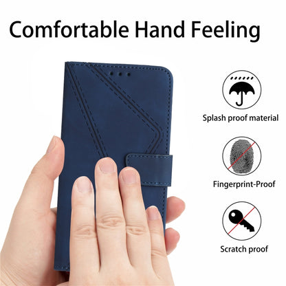 For Xiaomi POCO X5 Pro Stitching Embossed Leather Phone Case(Blue) - Xiaomi Cases by buy2fix | Online Shopping UK | buy2fix