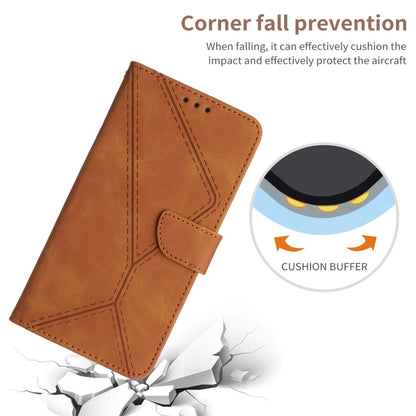 For Xiaomi POCO M5 / M4 5G Stitching Embossed Leather Phone Case(Brown) - Xiaomi Cases by buy2fix | Online Shopping UK | buy2fix