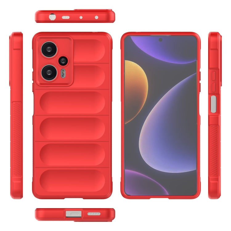 For Xiaomi Redmi Note 12 Turbo Magic Shield TPU + Flannel Phone Case(Red) - Xiaomi Cases by buy2fix | Online Shopping UK | buy2fix