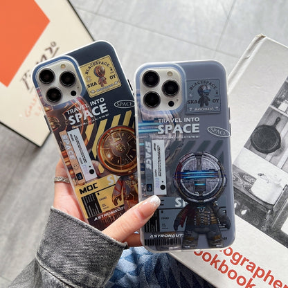 For iPhone 11 Dual-side IMD Astronaut Frosted Phone Case(Blue Grey) - iPhone 11 Cases by buy2fix | Online Shopping UK | buy2fix