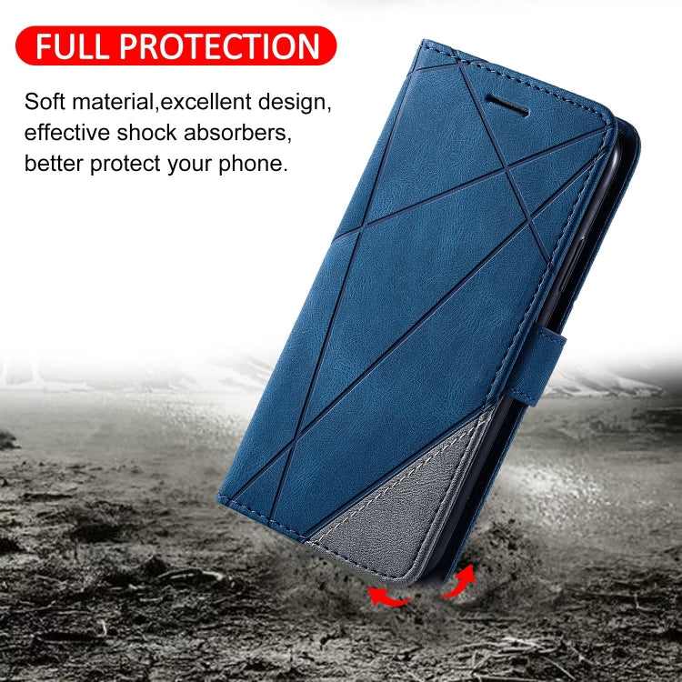 For Redmi Note 12 Pro+ Skin Feel Splicing Horizontal Flip Leather Phone Case(Blue) - Note 12 Pro+ Cases by buy2fix | Online Shopping UK | buy2fix