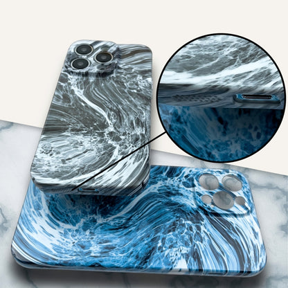 For iPhone 12 Marble Pattern Phone Case(Blue White) - iPhone 12 / 12 Pro Cases by buy2fix | Online Shopping UK | buy2fix