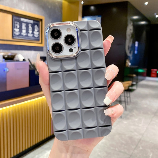 For iPhone 11 Pro Max Groove Pattern Electroplating TPU Phone Case(Dark Grey) - iPhone 11 Pro Max Cases by buy2fix | Online Shopping UK | buy2fix