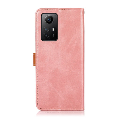 For Xiaomi Redmi Note 12S 4G KHAZNEH Dual-color Cowhide Texture Flip Leather Phone Case(Rose Gold) - Xiaomi Cases by buy2fix | Online Shopping UK | buy2fix