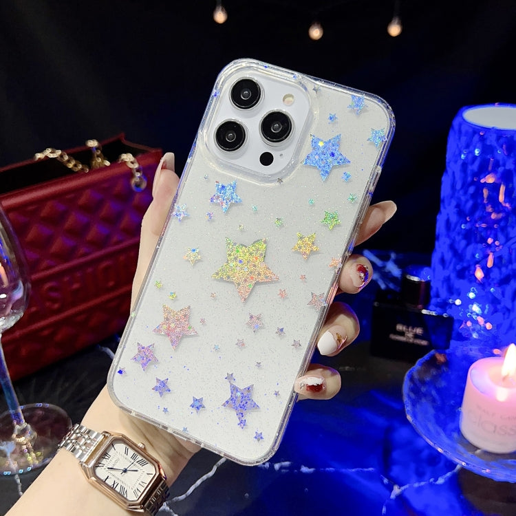 For iPhone 14 Little Star Series Glitter Powder TPU Phone Case(Pentangle) - iPhone 14 Cases by buy2fix | Online Shopping UK | buy2fix