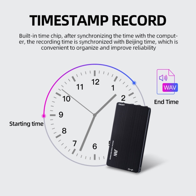 JNN M2 Ultra-thin HD Noise Reduction Intelligent Control Voice Voice Recorder, Capacity:4GB(Black) - Other Style by JNN | Online Shopping UK | buy2fix