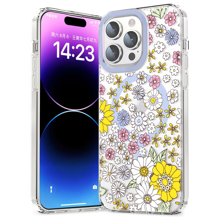 For iPhone 14 Pro Max MagSafe Magnetic TPU Phone Case(Little Flower) - iPhone 14 Pro Max Cases by buy2fix | Online Shopping UK | buy2fix