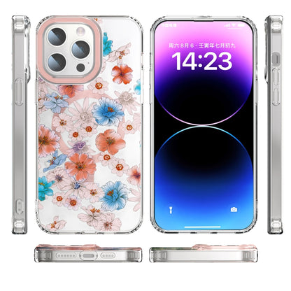 For iPhone 14 Pro Max MagSafe Magnetic TPU Phone Case(White Blue Flower) - iPhone 14 Pro Max Cases by buy2fix | Online Shopping UK | buy2fix