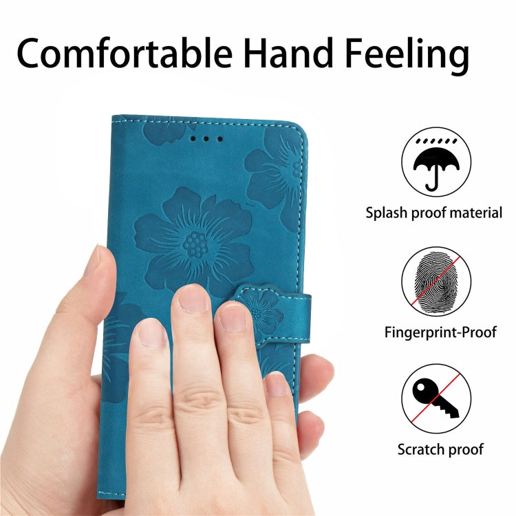 For Xiaomi Redmi 10 2022 Flower Embossing Pattern Leather Phone Case(Blue) - Xiaomi Cases by buy2fix | Online Shopping UK | buy2fix