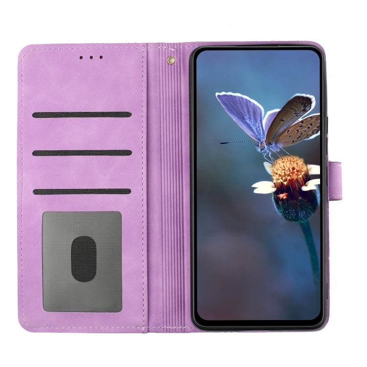 For Xiaomi Redmi A1 Flower Embossing Pattern Leather Phone Case(Purple) - Xiaomi Cases by buy2fix | Online Shopping UK | buy2fix