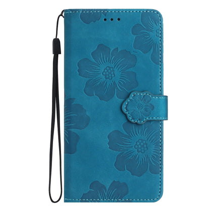 For Xiaomi Redmi Note 12 5G Flower Embossing Pattern Leather Phone Case(Blue) - Note 12 Cases by buy2fix | Online Shopping UK | buy2fix