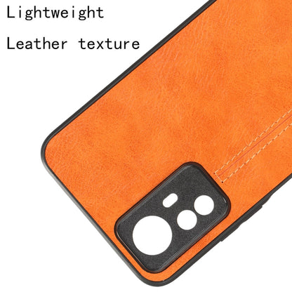 For Xiaomi Redmi Note 12S 4G Sewing Cow Pattern Skin PC + PU + TPU Phone Case(Orange) - Xiaomi Cases by buy2fix | Online Shopping UK | buy2fix