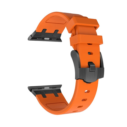 AP Silicone Watch Band For Apple Watch 6 44mm(Black Orange) - Watch Bands by buy2fix | Online Shopping UK | buy2fix