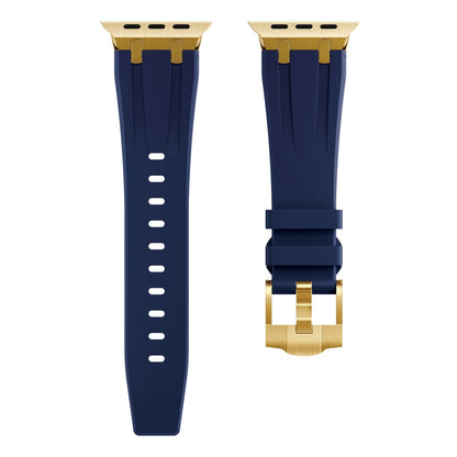 AP Silicone Watch Band For Apple Watch 5 40mm(Gold Blue) - Watch Bands by buy2fix | Online Shopping UK | buy2fix
