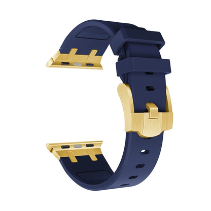 AP Silicone Watch Band For Apple Watch 5 44mm(Gold Blue) - Watch Bands by buy2fix | Online Shopping UK | buy2fix