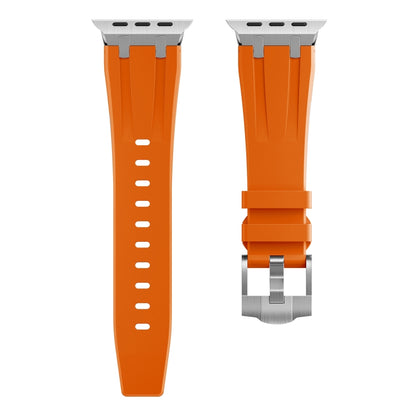 AP Silicone Watch Band For Apple Watch 4 44mm(Silver Orange) - Watch Bands by buy2fix | Online Shopping UK | buy2fix