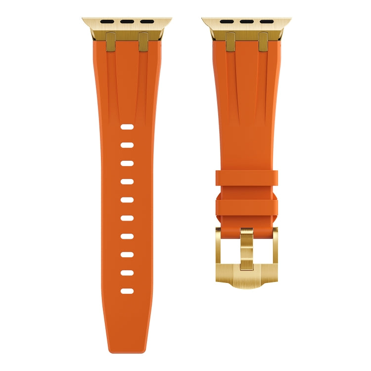 AP Silicone Watch Band For Apple Watch 38mm(Gold Orange) - Watch Bands by buy2fix | Online Shopping UK | buy2fix