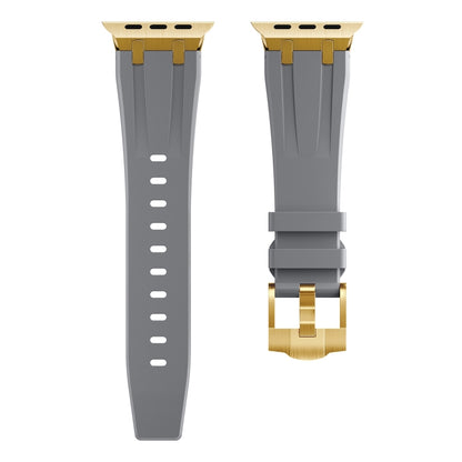 AP Silicone Watch Band For Apple Watch SE 2023 40mm(Gold Grey) - Watch Bands by buy2fix | Online Shopping UK | buy2fix