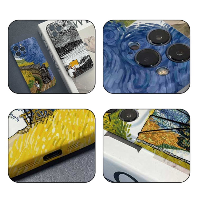 For iPhone 13 Pro Max Precise Hole Oil Painting Pattern PC Phone Case(Handcart) - iPhone 13 Pro Max Cases by buy2fix | Online Shopping UK | buy2fix