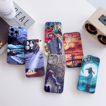 For iPhone 13 mini Precise Hole Oil Painting Pattern PC Phone Case(Sea Wave) - iPhone 13 mini Cases by buy2fix | Online Shopping UK | buy2fix