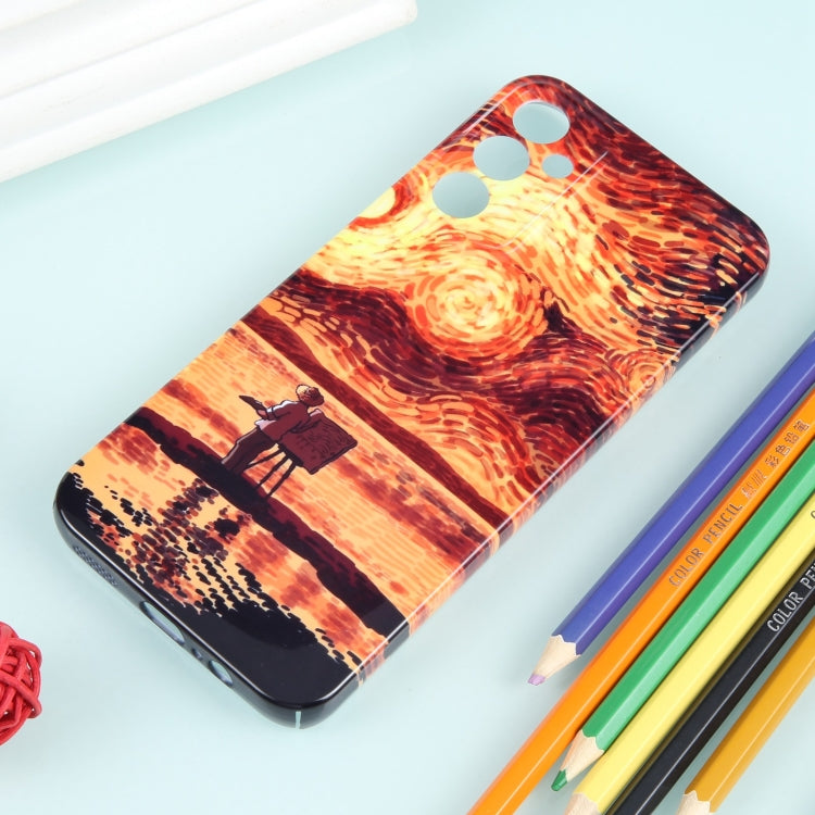 For Samsung Galaxy S23 5G Precise Hole Oil Painting Pattern PC Phone Case(Sunset) - Galaxy S23 5G Cases by buy2fix | Online Shopping UK | buy2fix