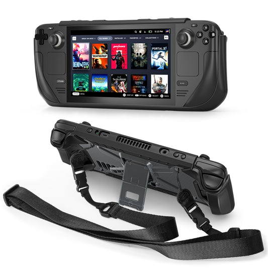 For Steam Deck Shockproof Game Console Case with Holder & Shoulder Strap(Black) - Accessories by buy2fix | Online Shopping UK | buy2fix