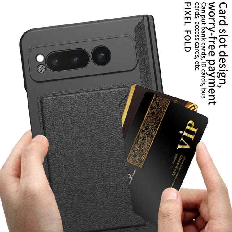 For Google Pixel Fold GKK Integrated Fold Hinge Full Coverage Phone Case with Card Bag(Black) - Google Cases by GKK | Online Shopping UK | buy2fix