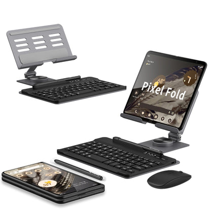 For Google Pixel Fold GKK Folding Bluetooth Keyboard + Holder + Pen + Mouse(Grey) - Google Cases by GKK | Online Shopping UK | buy2fix