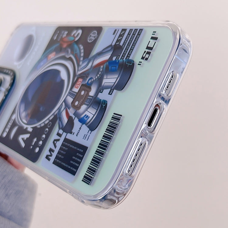 For iPhone 13 Mechanical Astronaut Pattern TPU Phone Case(Blue) - iPhone 13 Cases by buy2fix | Online Shopping UK | buy2fix