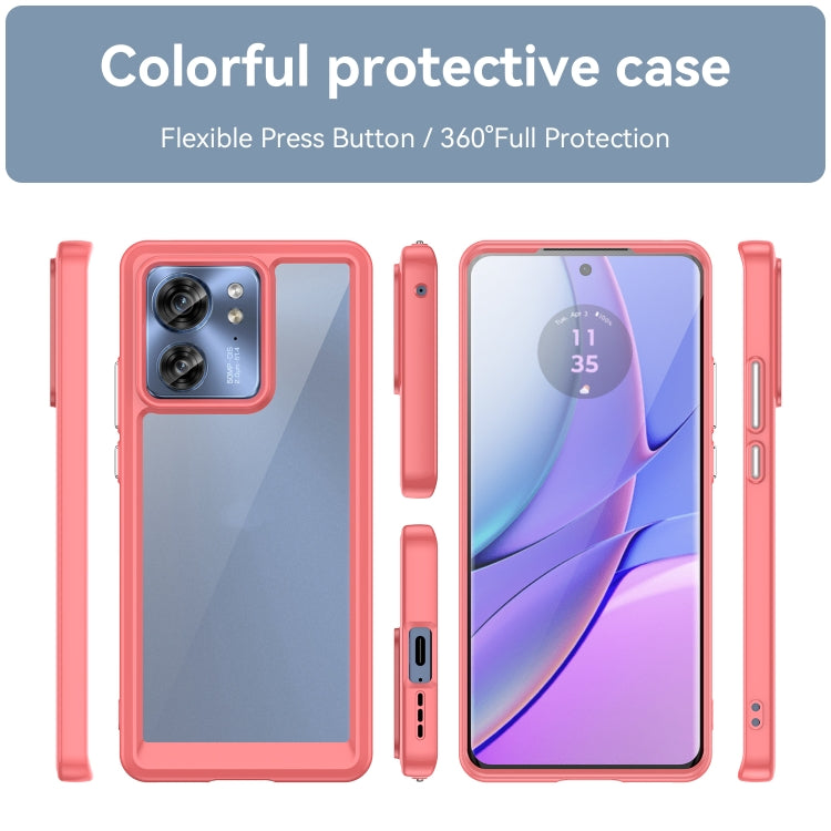 For Motorola Edge 40 Colorful Series Acrylic + TPU Phone Case(Red) - Motorola Cases by buy2fix | Online Shopping UK | buy2fix