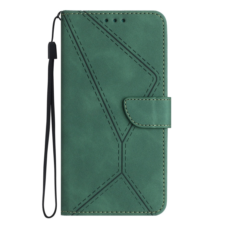 For iPhone 15 Pro Max Stitching Embossed Leather Phone Case(Green) - iPhone 15 Pro Max Cases by buy2fix | Online Shopping UK | buy2fix