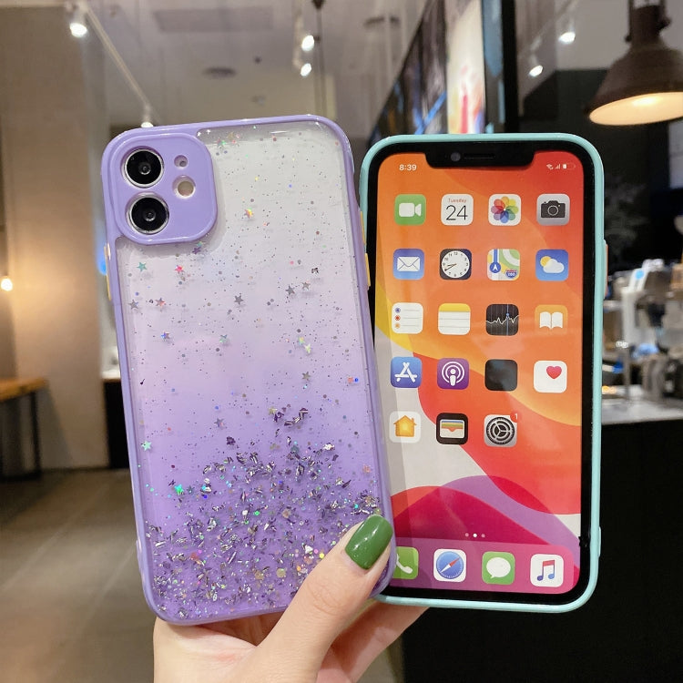 For iPhone 12 Pro Max Starry Gradient Glitter Powder TPU Phone Case(Yellow) - iPhone 12 Pro Max Cases by buy2fix | Online Shopping UK | buy2fix