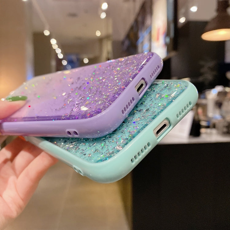 For iPhone 14 Starry Gradient Glitter Powder TPU Phone Case(Purple) - iPhone 14 Cases by buy2fix | Online Shopping UK | buy2fix