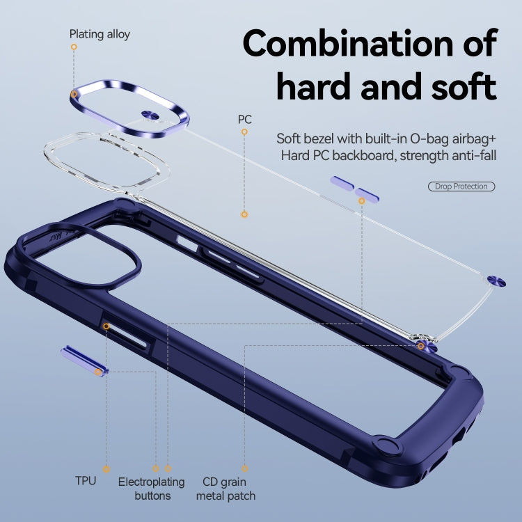 For iPhone 15 Pro Max TPU + PC Lens Protection Phone Case(Blue) - iPhone 15 Pro Max Cases by buy2fix | Online Shopping UK | buy2fix