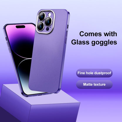 For iPhone 13 Pro Max Frosted Metal Material Phone Case with Lens Protection(Purple) - iPhone 13 Pro Max Cases by buy2fix | Online Shopping UK | buy2fix